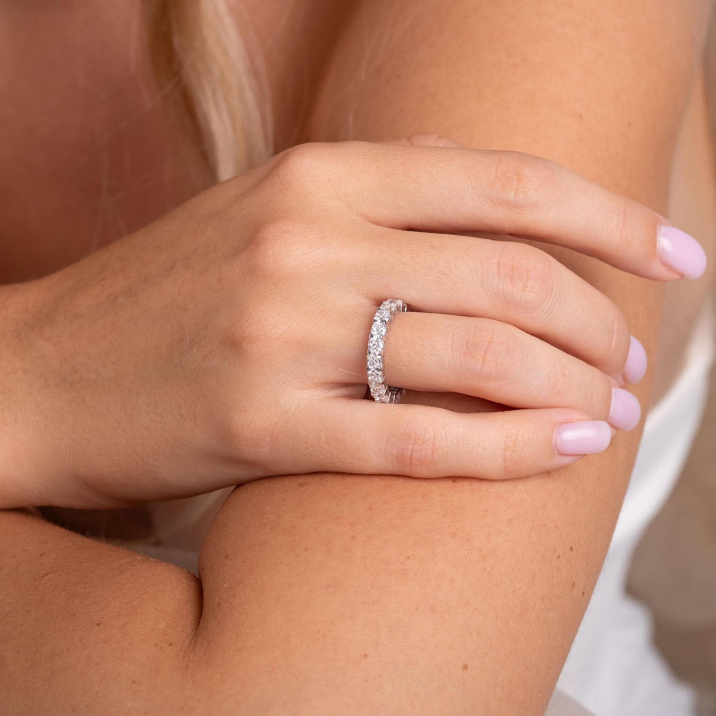 14k Gold Cushion Cut Diamond Eternity Band - Natural or Lab Grown