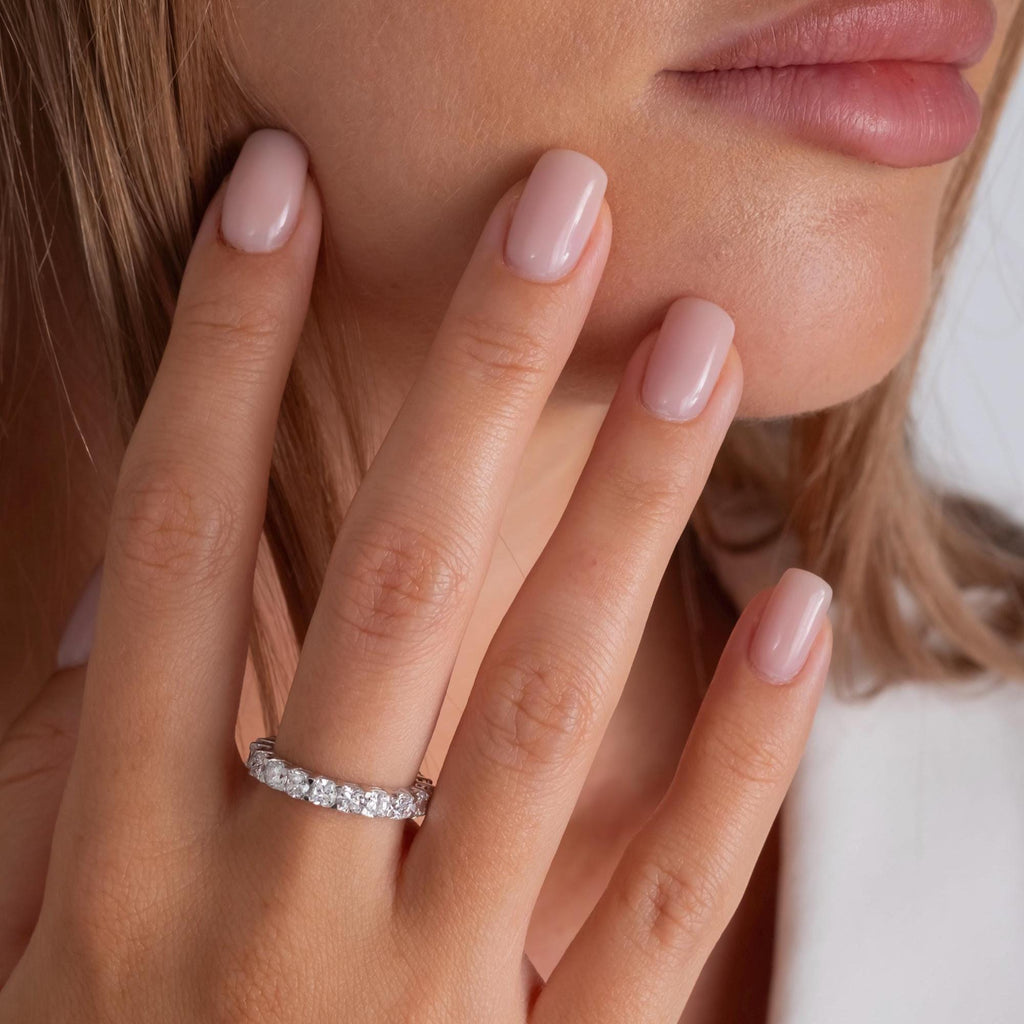 14k Gold Cushion Cut Diamond Eternity Band - Natural or Lab Grown