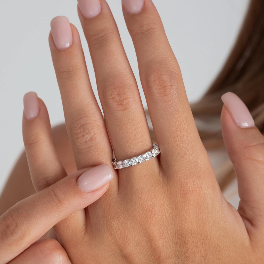 14k Gold Cushion Cut Diamond Eternity Band - Natural or Lab Grown