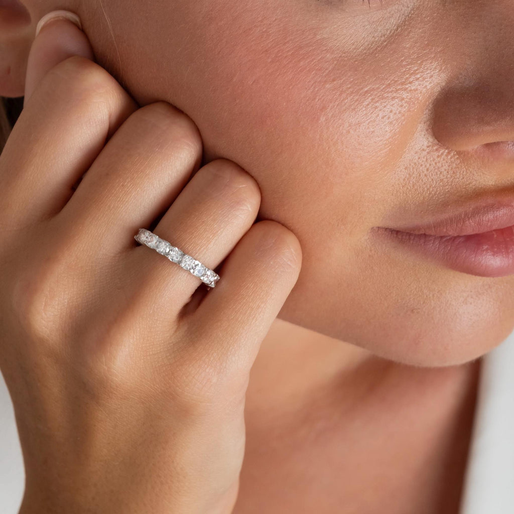 14k Gold Cushion Cut Diamond Eternity Band - Natural or Lab Grown