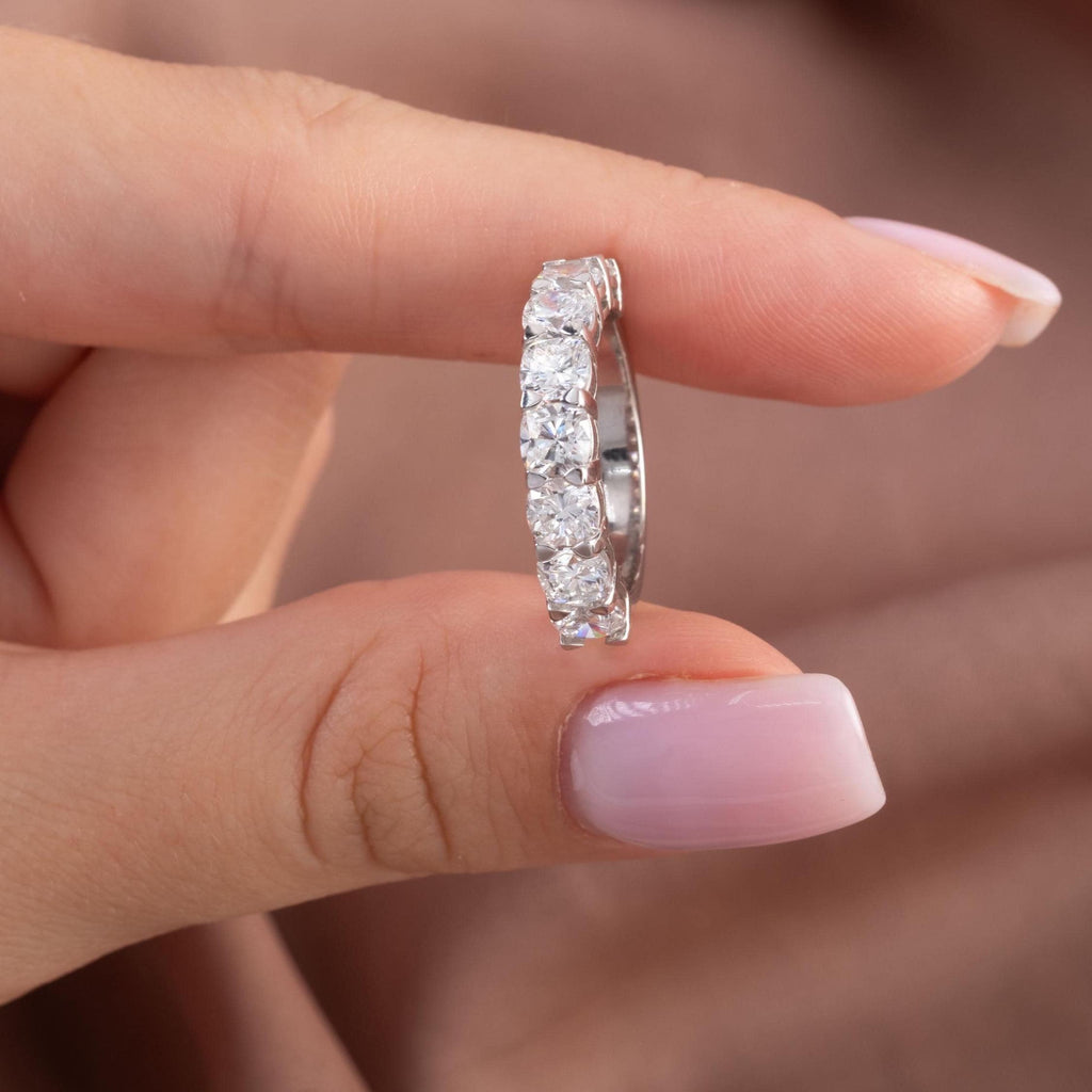 Elegant Cushion Cut Half Eternity Diamond Band in 14k Gold - Your Choice of Natural or Lab Grown / Halfway Cushion Cut Wedding Band