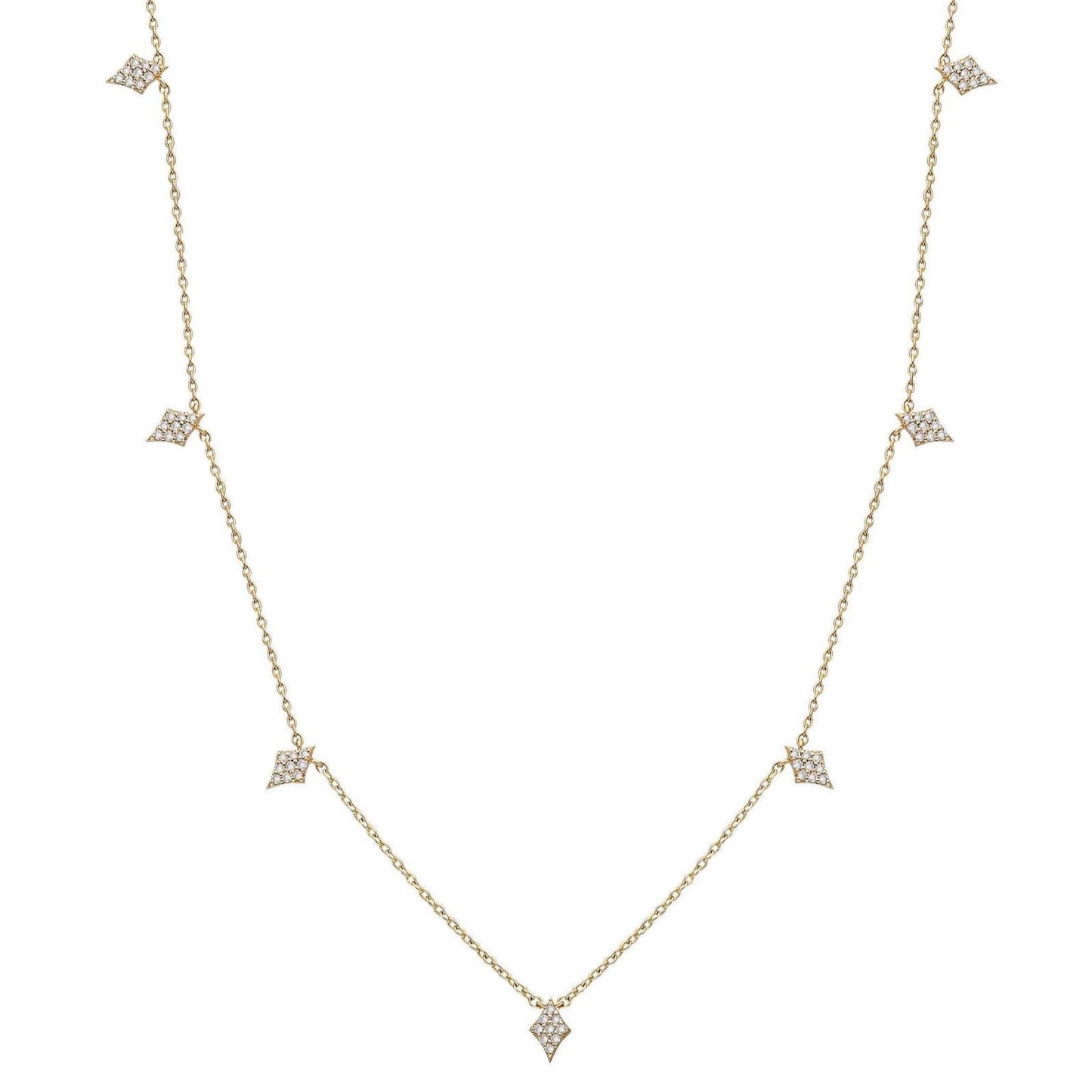 Diamond Station Necklace Clover