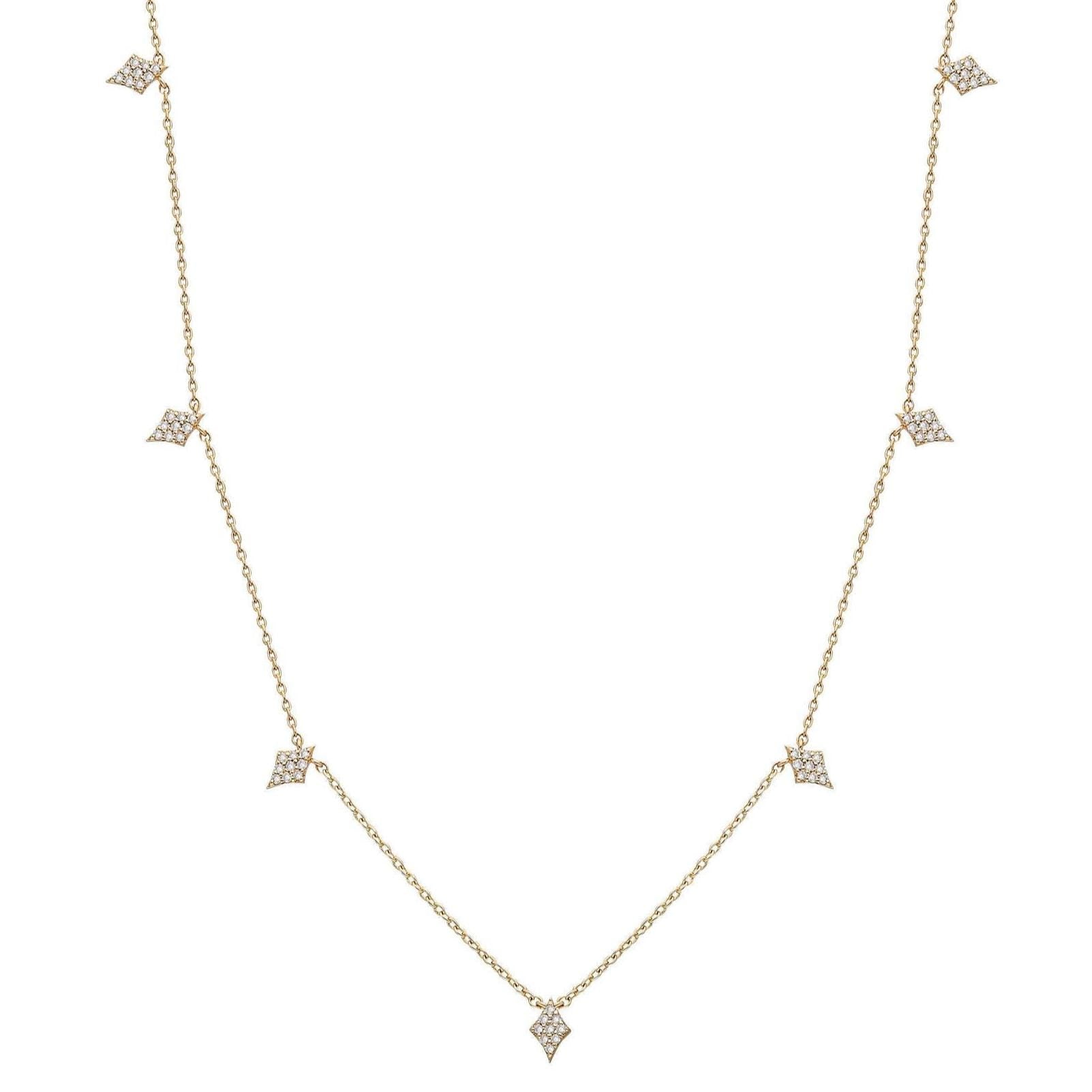 Diamond Station Necklace Clover