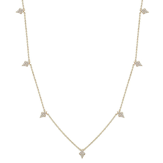 Diamond Station Necklace Clover