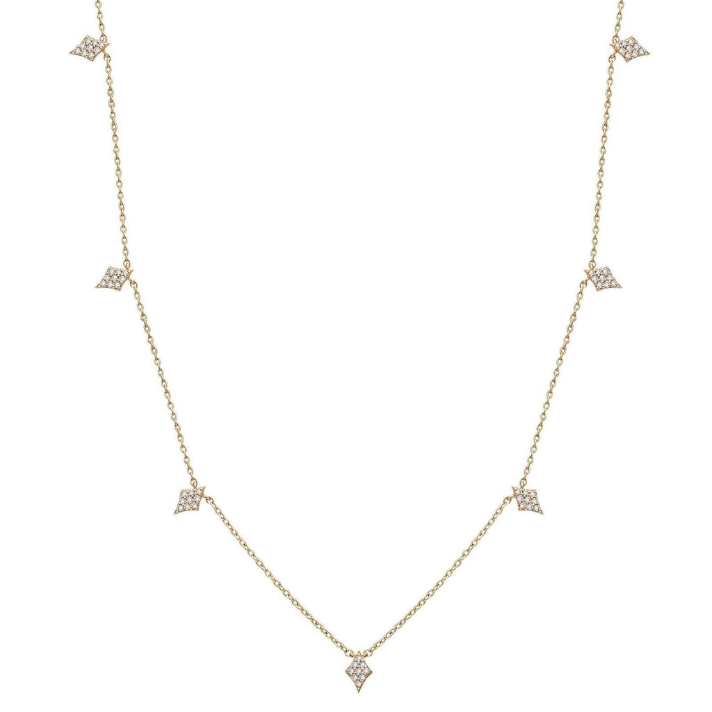 Diamond Station Necklace Clover