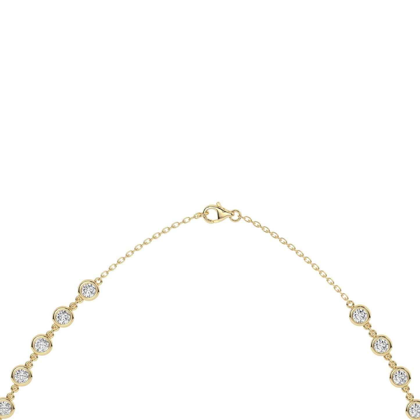 Diamond By the Yard Necklace / 14k Gold Bezel Set Station Necklace / Dainty Minimalistic Diamond Necklace / Layering Necklace