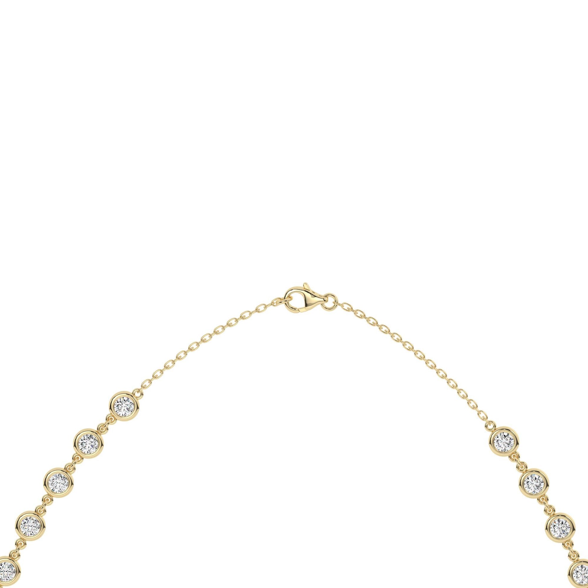 Diamond By the Yard Necklace / 14k Gold Bezel Set Station Necklace / Dainty Minimalistic Diamond Necklace / Layering Necklace