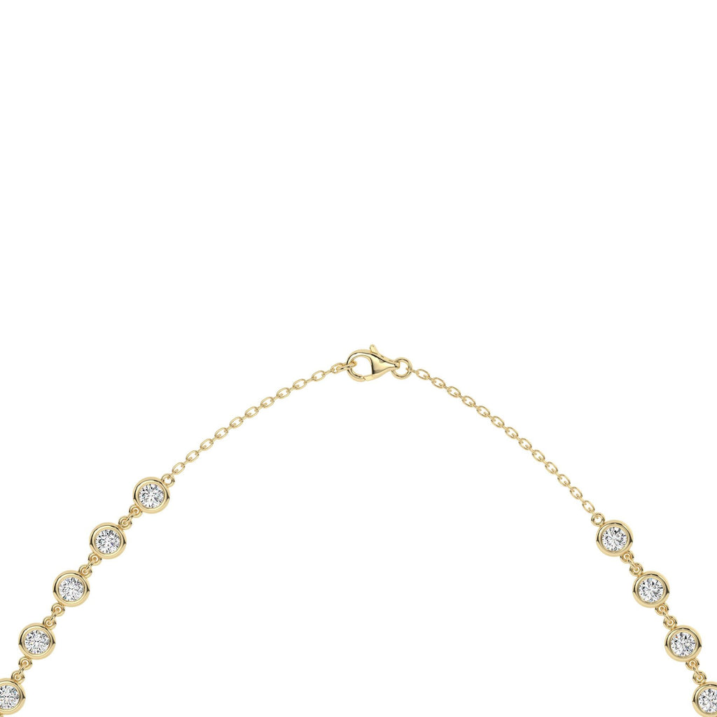 Diamond By the Yard Necklace / 14k Gold Bezel Set Station Necklace / Dainty Minimalistic Diamond Necklace / Layering Necklace