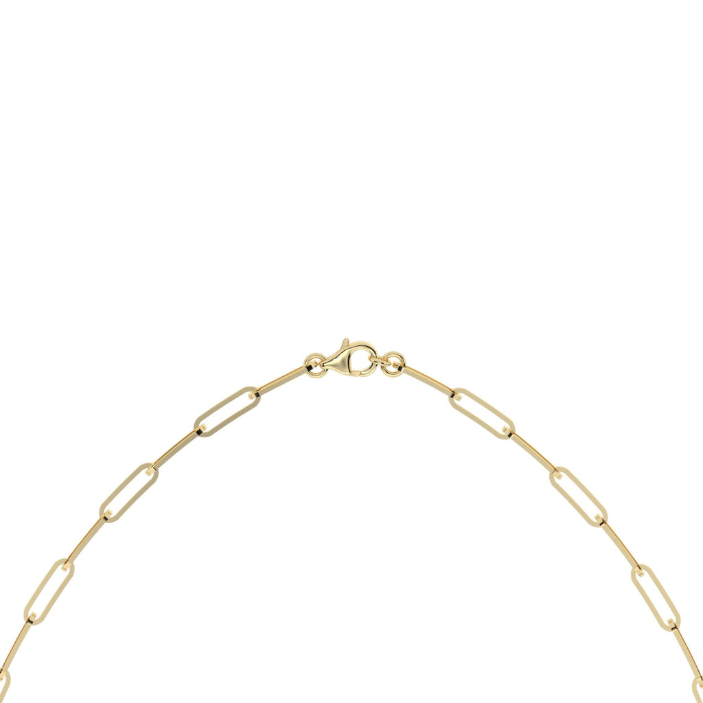 2 CT Diamond Station Necklace / 14k Gold Paperclip Diamond By the Yard Necklace