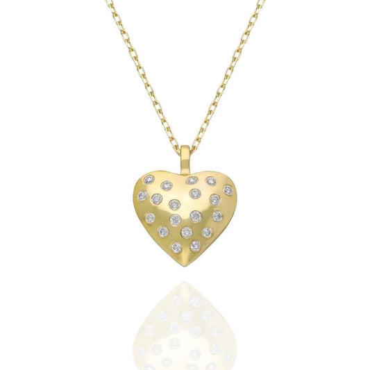 Diamond Puffy Heart Necklace