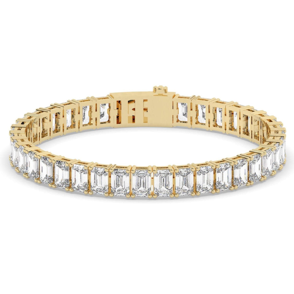 25 Ct. Emerald Cut Tennis Bracelet / Elegant Diamond Bracelet / Anniversary Birthday Gift for her / Lab diamond and Moissanite Options