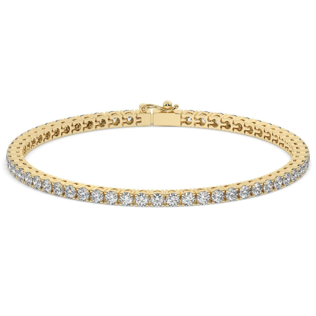 Diamond 4 Prong Tennis Bracelet / 14k Gold Crown Classic Tennis Bracelet / Elegant Gift For Her / Natural, Lab, Moissanite Options