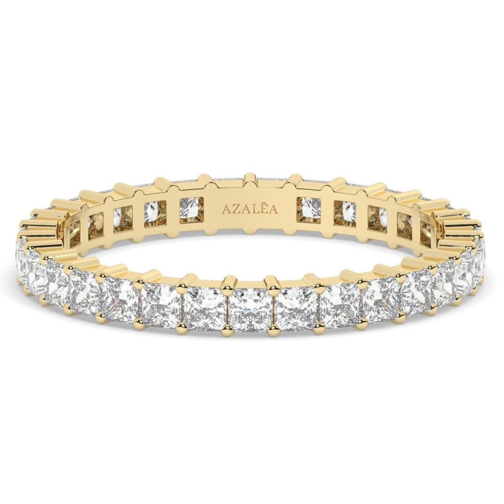 1.25- 1.8- 2.6 CT. Princess Cut Diamond Full Eternity Wedding Band / 14k Gold Stacking Ring / Anniversary Birthday Gift / Engagement Ring