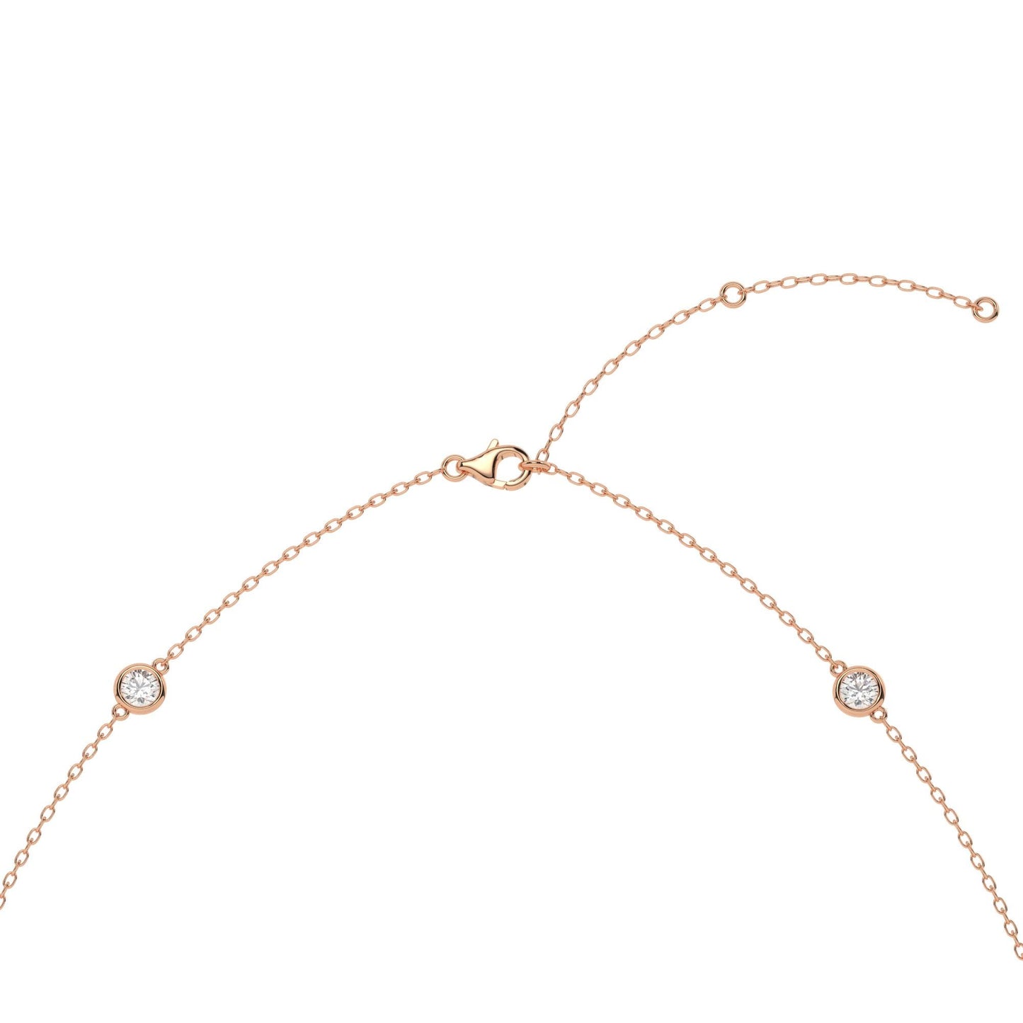 Modern Station Necklace with Statement Center | 14k Gold | Everyday Diamond Necklace | Gift for Wife or Girlfriend / Holiday jewelry gift