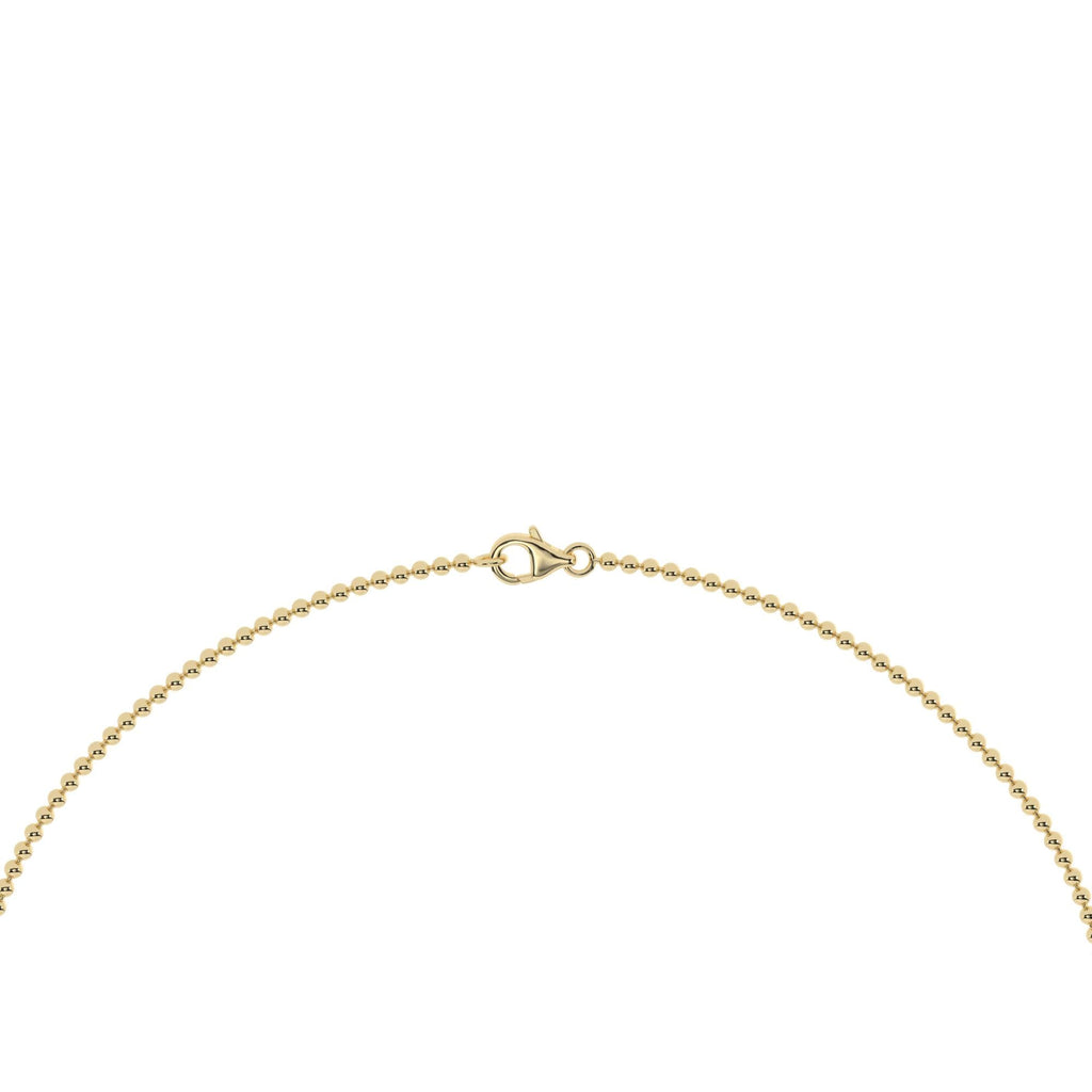 14k Gold Ball Chain Solitaire Necklace | Round Brilliant Cut Natural or Lab Diamond | Everyday Gift Jewelry I 0.30 CT to 1 CT size Options