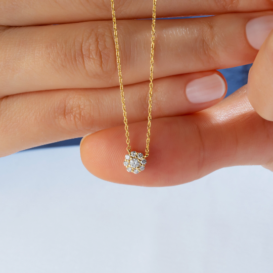 Diamond Halo Necklace