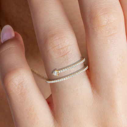 Spiral Round Diamond Ring