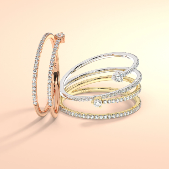 Spiral Round Diamond Ring