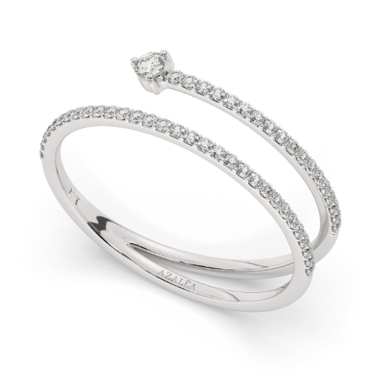 Spiral Round Diamond Ring