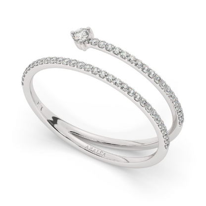 Spiral Round Diamond Ring