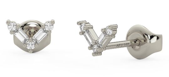 Baguette Diamond V Studs Earrings
