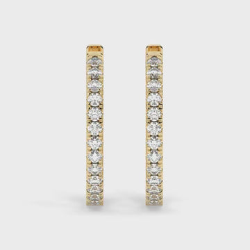 Diamond Hoop Earrings / 14k Gold Diamond Hoop Earrings / Diamond Huggie Earrings/ Gift