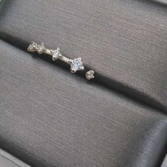 Diamond Stacking Ring / 14k Gold Diamond Wedding Ring / Cuff Ring / Graduation Gift / Bridal Gift / Birthday Gift / Anniversary Ring