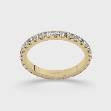14k Gold, 0.50 - 2 CT Natural Diamond/ Lab Diamond Wedding Band / Shared Prong Setting Full Eternity Ring / Anniversary Ring / Wedding Gift