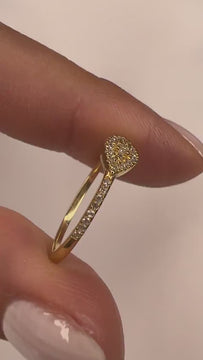 Diamond Evil Eye Ring / 14k Gold Diamond Evil Eye Ring / Diamond Stacking Ring / Graduation Gift / Birthday Gift / Evil Eye Gift Ideas