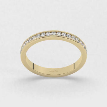 14k Gold Channel Set Half Eternity Diamond Wedding Ring / 0.25 - 0.70 CT Channel Set Eternity Band / Round Diamond Anniversary Wedding Gift