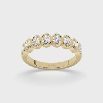 Oval Cut Diamond Wedding Band: 1.2 ct Bezel Set Eternity Ring