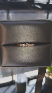 14k Gold Diamond Cluster Wedding Band/ Diamond Stacking Ring  / Engagement Ring / Diamond Anniversary Ring / Birthday Gift for Her