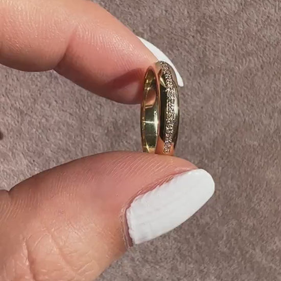 Diamond Wedding Band / 14k Gold Half Eternity Channel Set Diamond Wedding Ring / Diamond Anniversary Ring / Birthday Gift / Wedding Gift