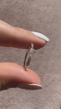 Trillion Diamond Stacking Ring / 14k Gold Diamond Wedding Band/ Triangle Diamond/ Minimalist Unique Ring/ Bridal, Anniversary, Birthday Gift