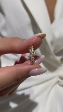 Diamond Cluster Stacking Ring / 14k Gold Round Diamond Wedding Band / Diamond Stacking Ring / Diamond Stacking Ring / Wedding Ring