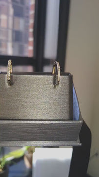 Diamond Hoop Earrings / 14k Diamond Hoop Earrings / Anniversary Gift / Birthday Gift / Graduation Gift / Bridal Gift / Wedding Gift