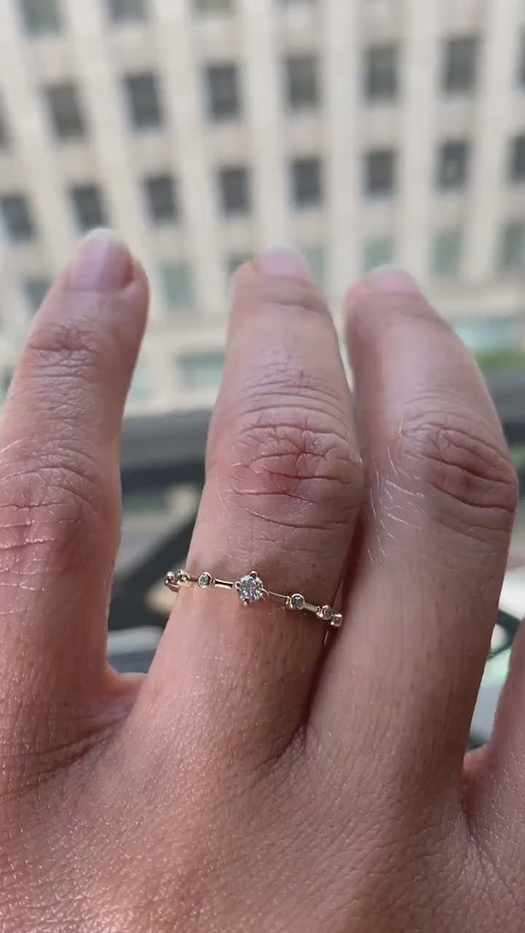 Diamond Stacking Ring / 14k Gold Round Diamond Wedding Band / Stacking Ring / Diamond Anniversary Gift / Diamond Birthday Gift