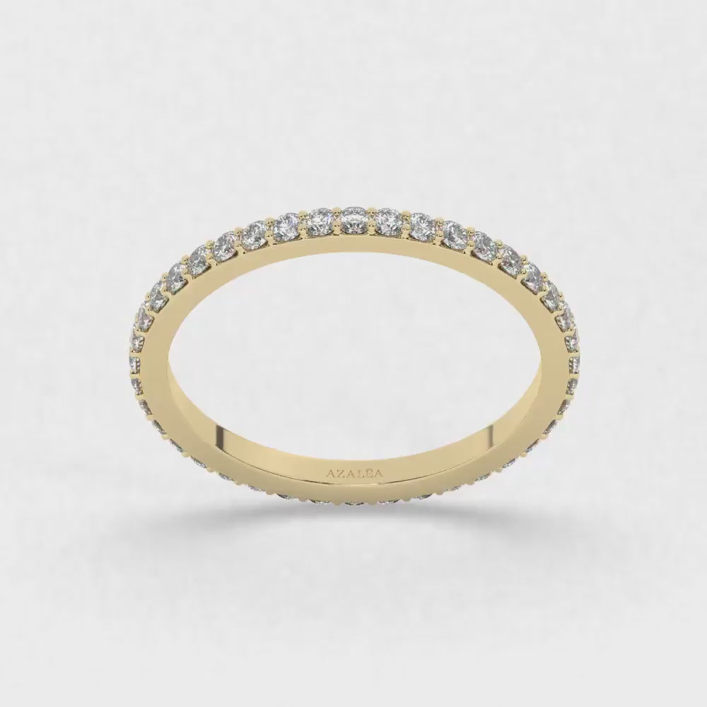 Diamond Wedding Band / 14k Gold Prong Setting Full Eternity Diamond Wedding Ring / Diamond Anniversary Ring / Wedding Gift