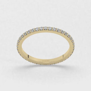 Diamond Wedding Band / 14k Gold Prong Setting Full Eternity Diamond Wedding Ring / Diamond Anniversary Ring / Wedding Gift