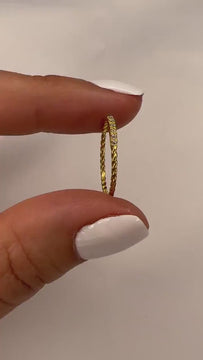 Diamond Stacking Ring / Diamond Wedding Ring / 14k Gold Thin Diamond Wedding Ring / Diamond Wedding Band / Twisted Gold Diamond Ring