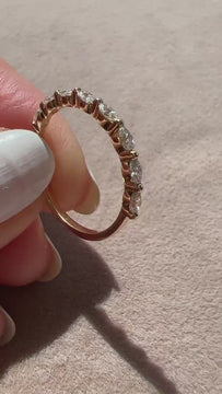 Marquise Diamond Wedding Band / 14k Gold Marquise Diamond Wedding Ring / Stacking Ring / Anniversary Gift / Birthday Gift / Graduation Gift