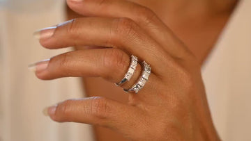 14k Gold Five Princess Cut Diamond Promise Ring (1-2.10 Carat)