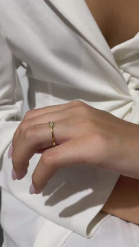 14k Gold Diamond Bezel Stacking Ring / Wedding Wedding Band / Stackable Ring / Anniversary Birthday Bridal Gift for Her