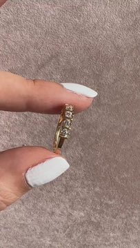 Half Eternity Diamond Wedding Band / 14k Gold Diamond Wedding Band / Engagement Ring / Diamond Stacking Ring / Wedding Ring