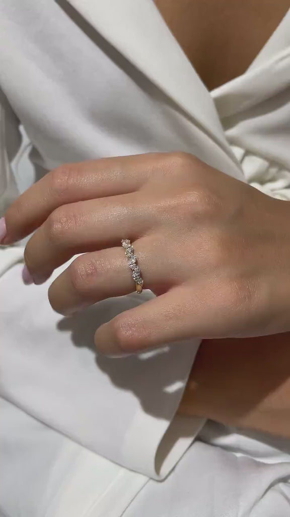 Marquise Diamond Wedding Band / 14k Gold Marquise Diamond Wedding Ring / Stacking Ring / Anniversary Gift / Birthday Gift / Graduation Gift