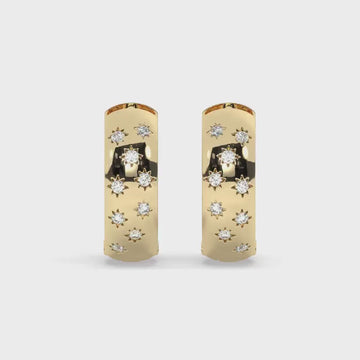 Star Diamond Huggie Earrings / 14k Gold Diamond Hoops / Anniversary Birthday Graduation Bridal Wedding Gift / Dainty Minimalist Earrings
