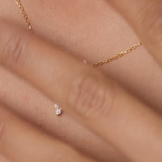 Diamond Heart Necklace / 14k Gold Diamond Curved Heart Necklace / Floating Diamond Love Jewelry
