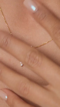 Diamond Heart Necklace / 14k Gold Diamond Curved Heart Necklace / Floating Diamond Love Jewelry