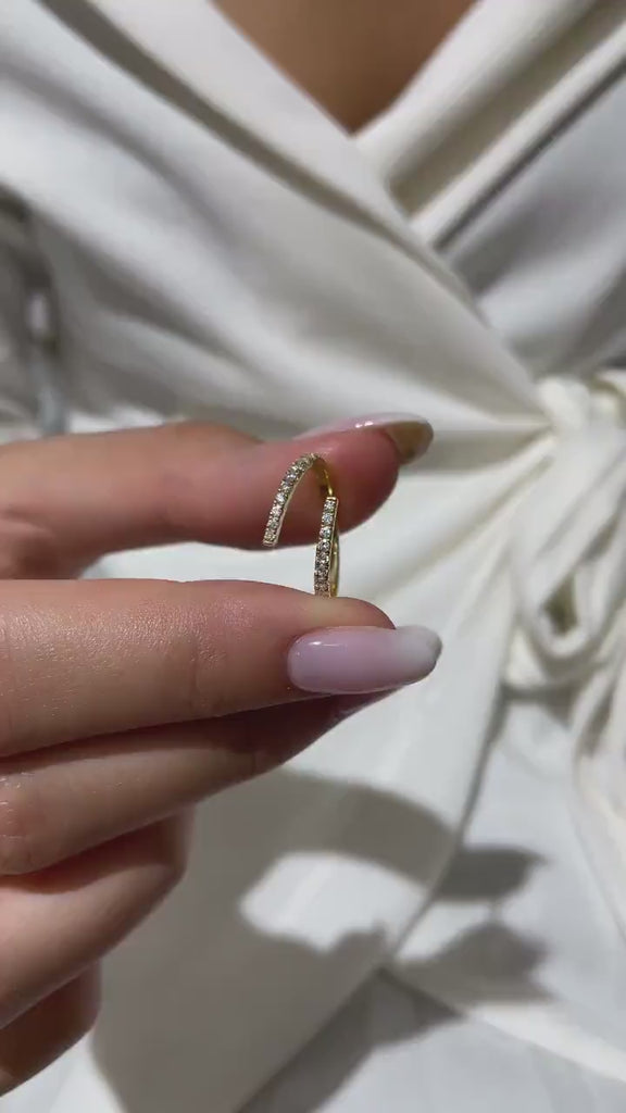 Diamond Spiral Cuff Ring / 14k Gold Spiral Diamond Cuff Ring / Anniversary Ring / Wedding Band / Stacking Ring / Bridal Gift / Birthday Gift