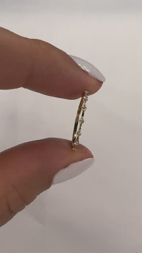 Diamond Stacking Ring / 14k Gold Round Diamond Wedding Band / Diamond Stacking Ring / Diamond Anniversary Gift / Diamond Birthday Gift